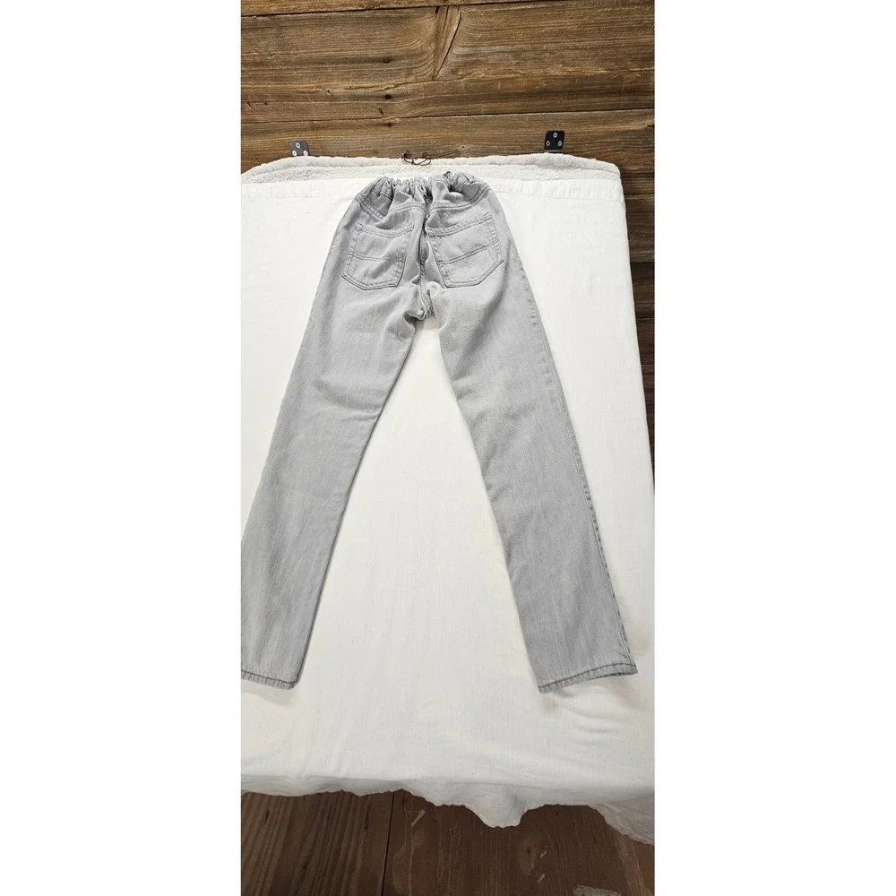 The Childrens Place Boys Gray Skinny Jeans Size 14 Elastic Waist Denim Pants
